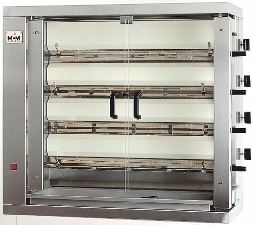 Grill à poulet, au gaz, 1098 x 480 x 1000 mm, 4 broches