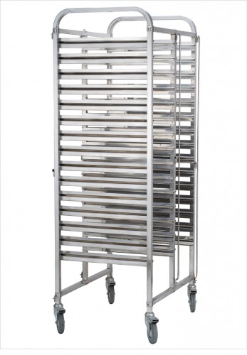 Tray trolley for 2x15 trays GN 1/1, 740x550x1735 mm,