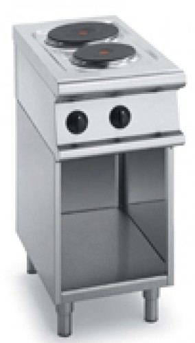 Electric stove with 2 hot-plates on open stand,400x700x860-900 mm