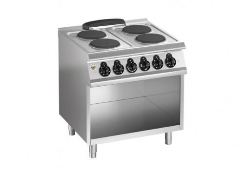 Electric stove with 4 cooking plates on open stand, 800x700x860-900 mm