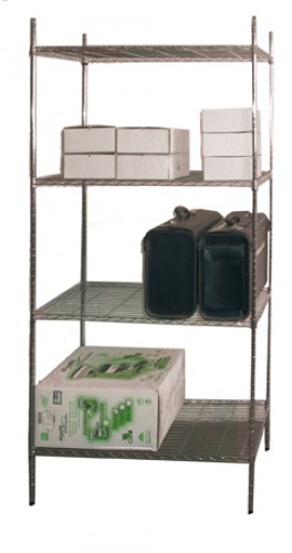 Storage rack chromed, 915 x 455 x 1820 mm