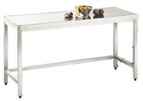 Table de travail,  400x600x850mm, faite d’acier inoxydable 1.4301