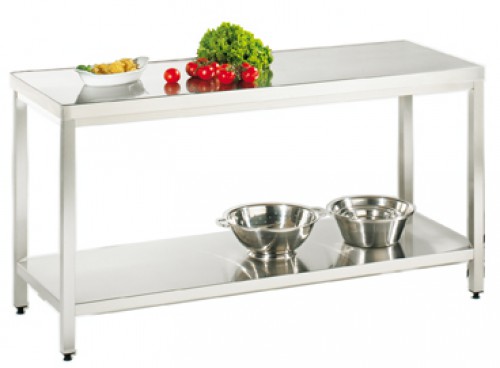 Work table, 1200x600x850 mm, made of stainless steel 1.4301