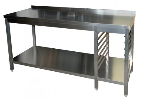 Table de travail, 1300x600x850 mm, avec tablette et supports