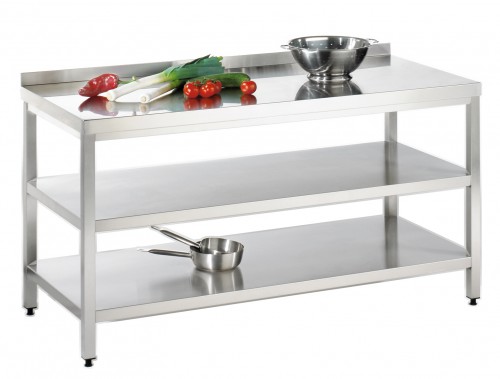 Work table, 1200x800x850mm, made of stainless steel 1.4301