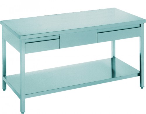 Work table, 1400x600x850 mm with drawers and shelf