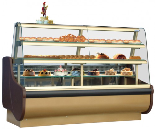 Refrigerated Counter For Pastry With Curved Glass,