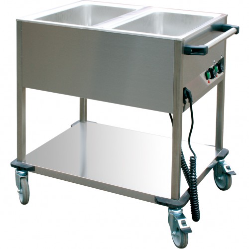 Bainmarie Trolley, 650X900X900 Mm, 2 Tanks For 1/1 Gn,