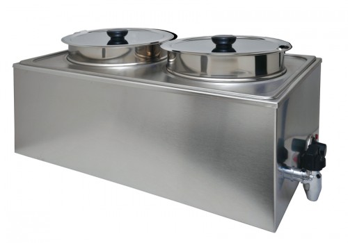 Bain - marie soupstation with outlet, 335x535x228 mm