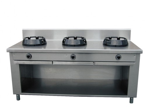 Cuisinière au gaz de Chine, 1800 x 700 x 850 mm, rangée simple