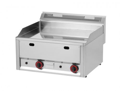 Fry top, gas, smooth, 660x600x290 mm, 8 kw,