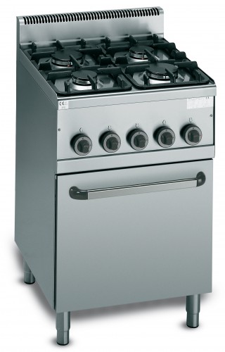 Cuisinière à gaz avec four à gaz 1/1 GN G6F4+FE1