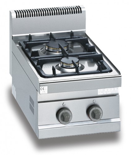 Top gas range with 2 burners