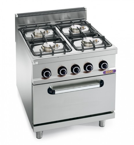 4-BURNER STOVE WITH 1/1 ELECTRIC OVEN 