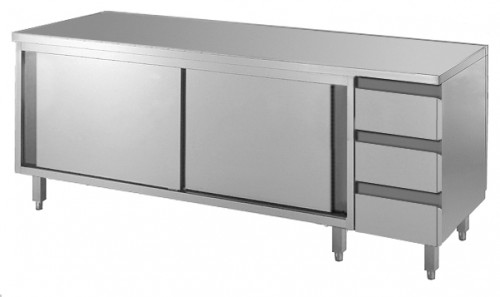 Cupboard, 2000x700x850mm, with drawer block right