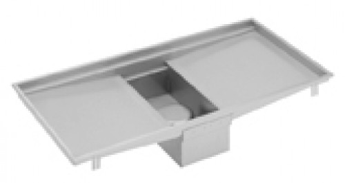 Floor tank with central drain pipe, 1040x440x210+90mm