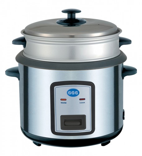 Rice cooker with stainless housing