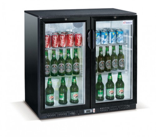 Can cooler with capacity of 208 litres with 2 swinging glas doors