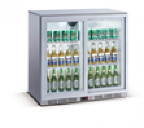 Can cooler with capacity of 208 litres with 2 glas sliding doors