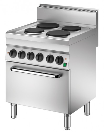 Electric range with 4 plates