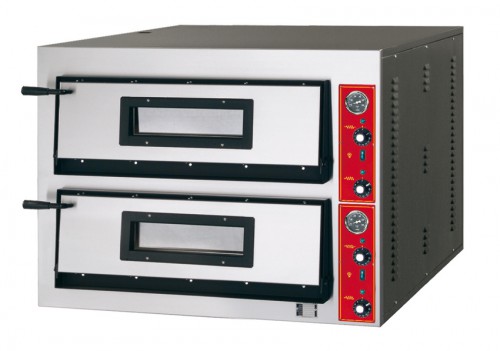 Pizza oven for 2x4 pizzas of stainless steel