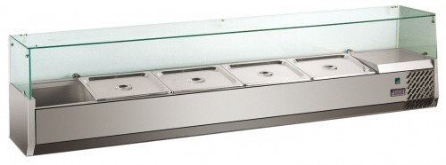 Cooling top with glass cover