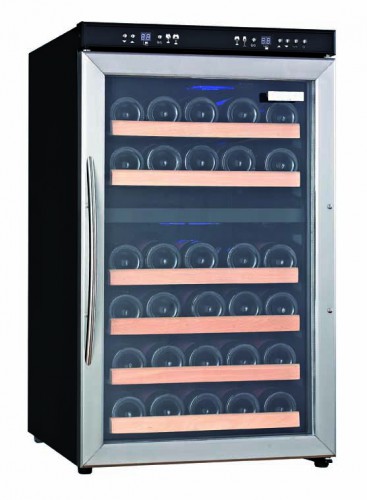 Wine cooler for 34 bottles with 2 temperature zones