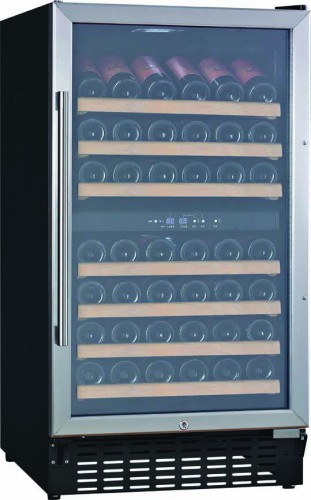 Wine cooler for 78 botles with 2 temperature zones