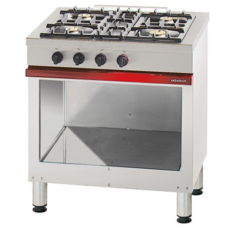 Gas stove, 4 burners with open base