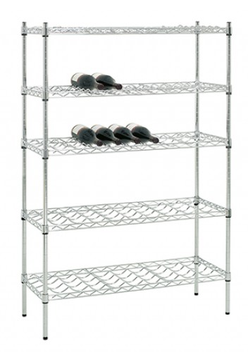 Wine rack, 5 shelves, chromed, W900