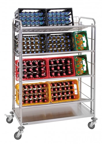 Transport trolley for bottle crates