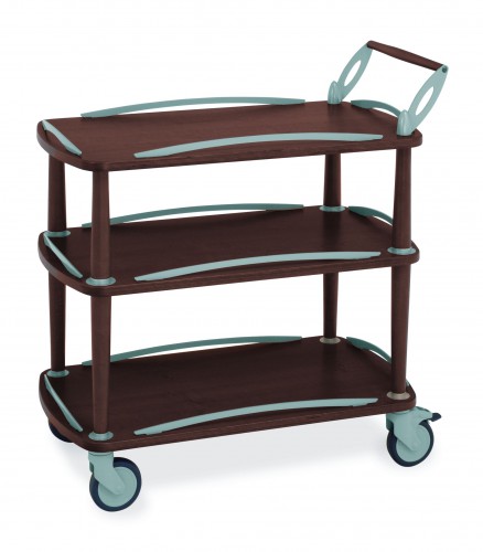 Wood trolleys - wengé finish - 3 shelves