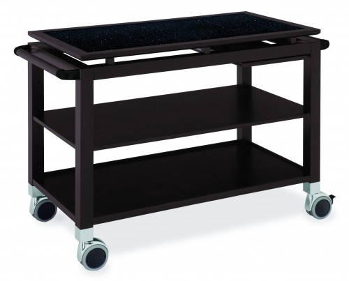 Wood trolleys - wengé finish - 3 shelves