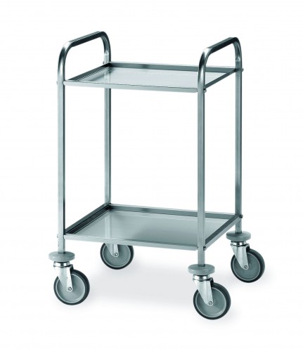 Stainless steel trolleys - 2 shelves - cm 58x51x91