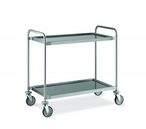 Stainless steel trolleys - 2 shelves - cm 108x52x96