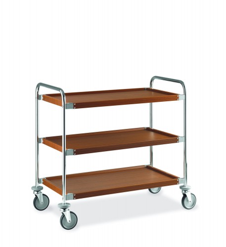 Chrome-plated steel trolleys - 3 shelves - cm 108x59x96