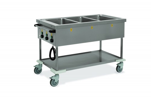 Bain Marie trolleys with separate temperature control - 3x GN 1/1