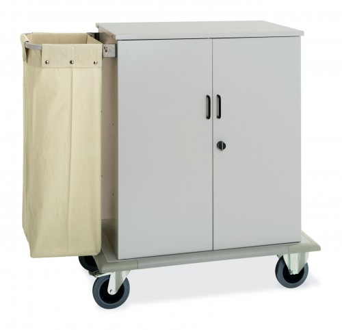 Housekeeping trolleys with cupboard - 1 Canvas bag - 2 Doors