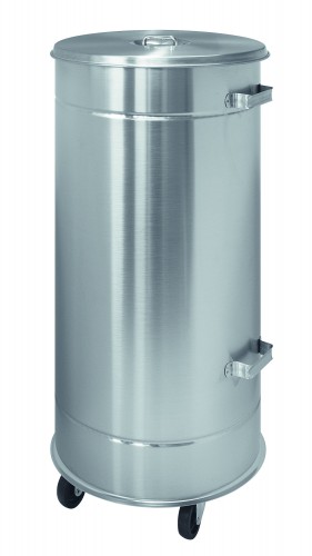 Stainless  steel waste bins - 90 L - Manual operated opening - diam. 40x90 cm