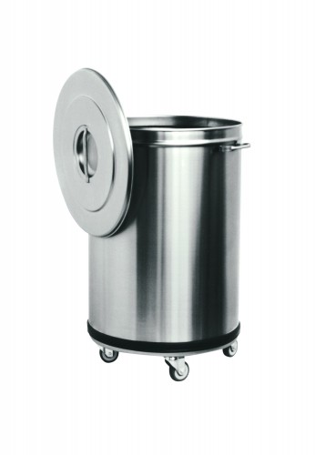 Stainless steel waste bins - 75 L - Manual operated opening - diam. 48x60 cm