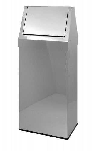 Stainless steel recycling bin, 70 L - Stainless steel swing top - 40x30x90 cm