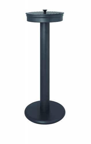 Column ashtray, charcoal lacquer metal - Ø; 30x70 cm