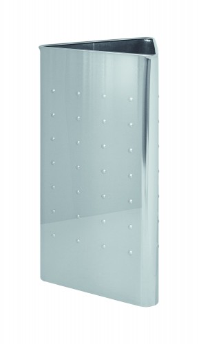 Triangular-shaped embossed umbrella stand, stainless steel - cm 27(side)x50 h