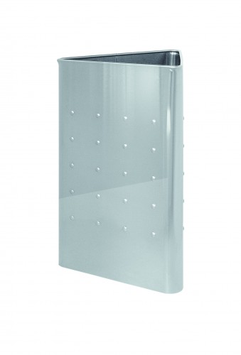 Rounded triangular-shaped waste paper bin - stainless steel - cm 27(side)x40 h