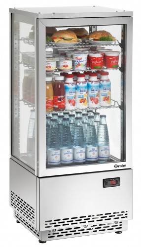 Vitrine réfrigérante Mini, 78L, Acier inoxydable