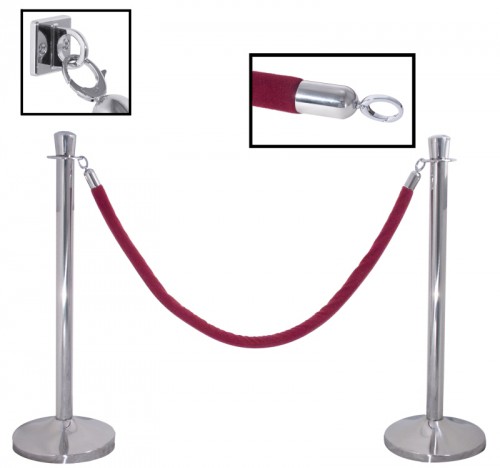 Barrier Post and Ropes (Twist Rope Black) 