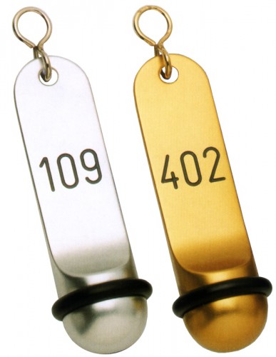 Room Key Fobs, gold-coloured