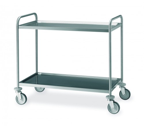 Stainless steel trolleys - 2 Pressed shelves - cm 109x69x95