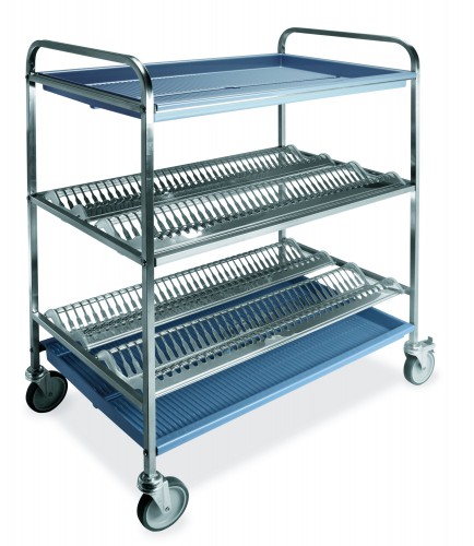 Crockery and glassware draining trolleys - 1 Crockery racks - 3 Glass racks