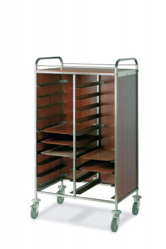 GN Tray trolleys - Melamine-faced panels on 3 sides - Loading capacity 12 1/1GN